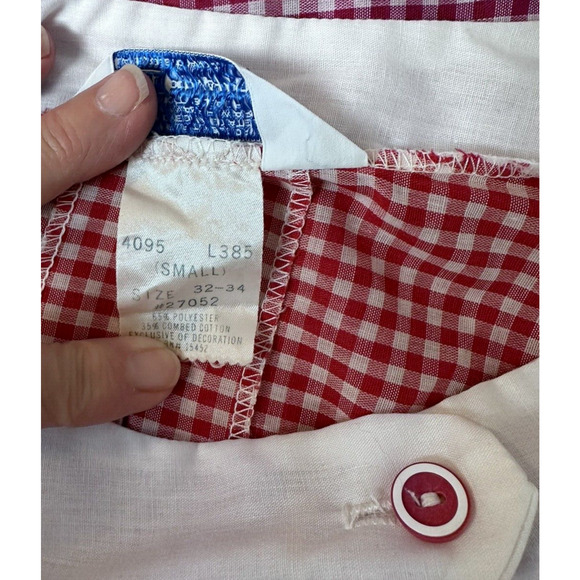 Vtg Sears Roebuck House Day Dress Sz S Red White Gingham Pinup Summer Picnic 60s - Picture 9 of 13